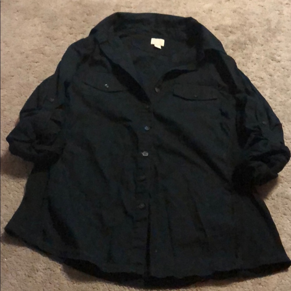 Converse black button up shirt